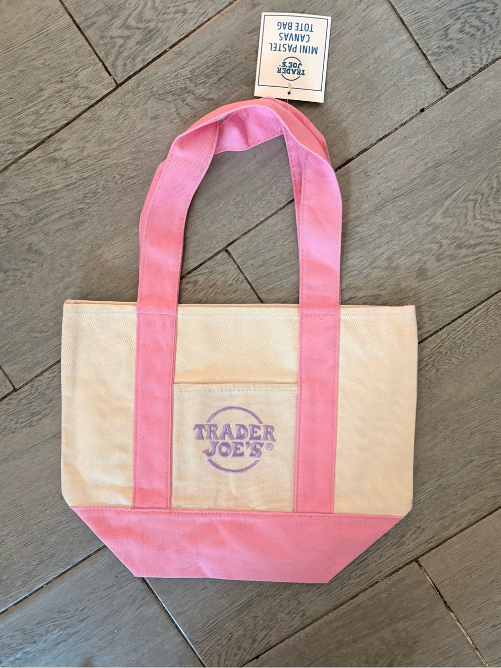 Trader Joe’s Mini Pastel Canvas Tote Bag - Pink